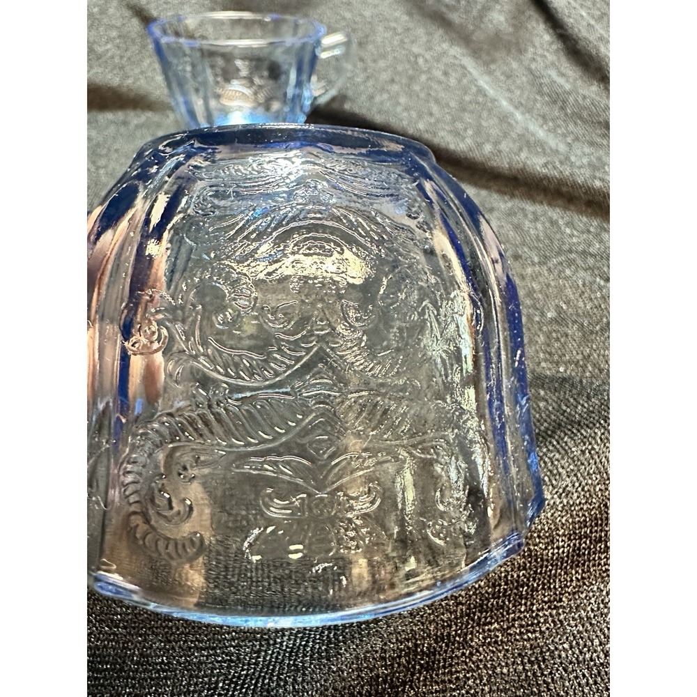 Indiana Glass Federal Madrid Blue Recollection 4 Tea Cups Depression, Glass - Picture 6 of 10